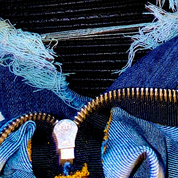 NWT Rare ladies amiri mx1 medium indigo ankle zipper leather patchwork pleated - Picture 14 of 17